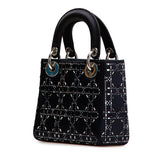 Mini Satin Cannage Strass Crystal Embellished Lady Dior